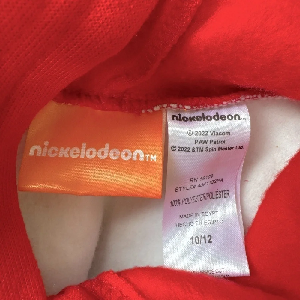 NWT Nickelodeon 10-12 unisex Paw Patrol fleece pullover hoodie & pants